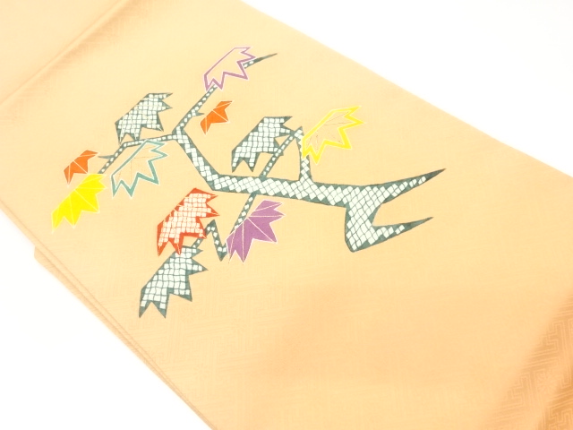JAPANESE NAGOYA OBI / EMBROIDERY / ABSTRACT PINE